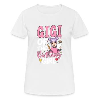 Gigi de la fille d’anniversaire - T-shirt respirant Femme - blanc - Devant - AI Model Female 172 dark (172cm)