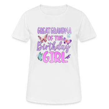 Great Grandma Of The Birthday Girl - Women's Breathable T-Shirt - white - Front - AI Model Female 172 dark (172cm)
