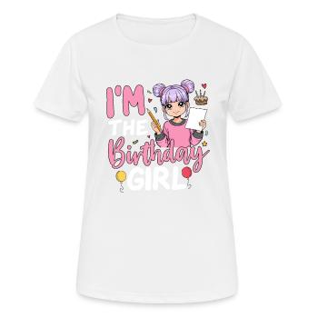 Grand-mère de la fille d’anniversaire - T-shirt respirant Femme - blanc - Devant - AI Model Female 172 dark (172cm)