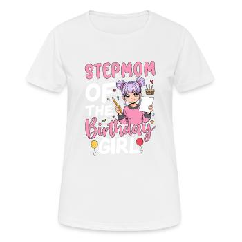 Belle-mère de la fille d’anniversaire - T-shirt respirant Femme - blanc - Devant - AI Model Female 172 dark (172cm)