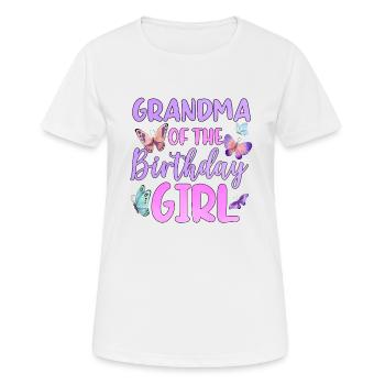 Grand-mère de la fille d’anniversaire - T-shirt respirant Femme - blanc - Devant - AI Model Female 172 dark (172cm)