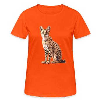 Servale Serval - Frauen T-Shirt atmungsaktiv - Neonorange - Vorne - AI Model Female 172 dark (172cm)