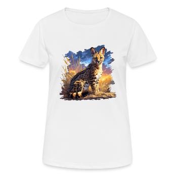 Servale Serval - Frauen T-Shirt atmungsaktiv - Weiß - Vorne - AI Model Female 172 dark (172cm)