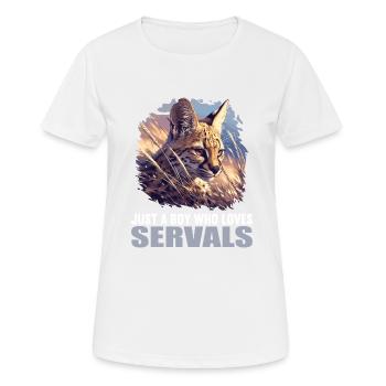 Servale Serval - Frauen T-Shirt atmungsaktiv - Weiß - Vorne - AI Model Female 172 dark (172cm)