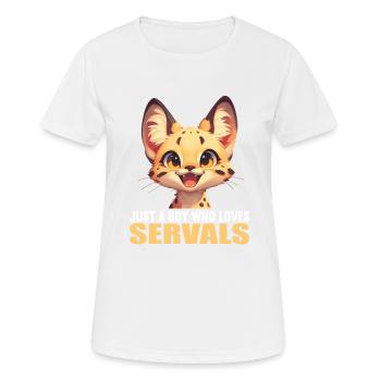 Servale Serval - Frauen T-Shirt atmungsaktiv - Weiß - Vorne - AI Model Female 172 dark (172cm)