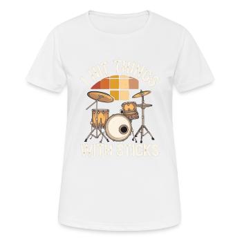 I Hit Things With Sticks 19 - Frauen T-Shirt atmungsaktiv - Weiß - Vorne - AI Model Female 172 dark (172cm)