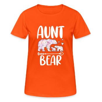 Tante Ours - T-shirt respirant Femme - orange néon - Devant - AI Model Female 172 dark (172cm)