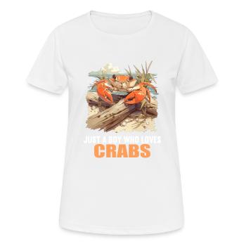 Krabbe Krabben - Frauen T-Shirt atmungsaktiv - Weiß - Vorne - AI Model Female 172 dark (172cm)