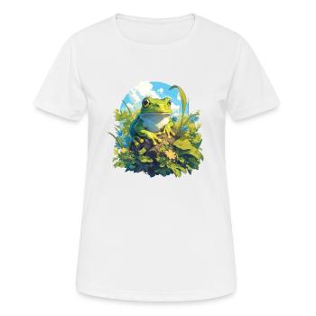 Grenouilles Grenouilles - T-shirt respirant Femme - blanc - Devant - AI Model Female 172 dark (172cm)