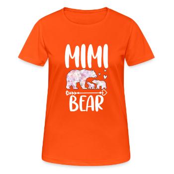 Mimi Bear - Women's Breathable T-Shirt - neon orange - Front - AI Model Female 172 dark (172cm)