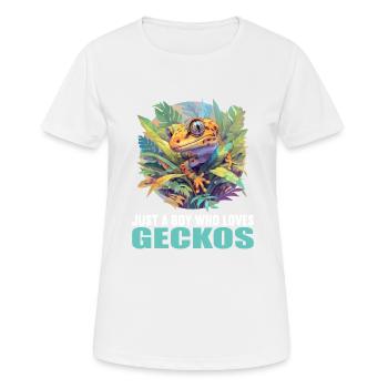 Geckos Gecko - Women's Breathable T-Shirt - white - Front - AI Model Female 172 dark (172cm)