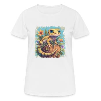 Geckos Gecko - Women's Breathable T-Shirt - white - Front - AI Model Female 172 dark (172cm)