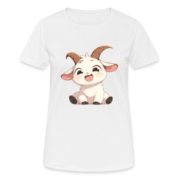Ziegen Ziege - Frauen T-Shirt atmungsaktiv - Weiß - Vorne - AI Model Female 172 dark (172cm)