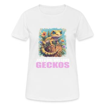 Geckos Gecko - Women's Breathable T-Shirt - white - Front - AI Model Female 172 dark (172cm)