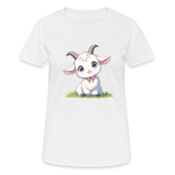 Ziegen Ziege - Frauen T-Shirt atmungsaktiv - Weiß - Vorne - AI Model Female 172 dark (172cm)