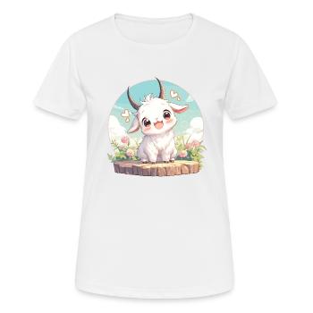 Ziegen Ziege - Frauen T-Shirt atmungsaktiv - Weiß - Vorne - AI Model Female 172 dark (172cm)
