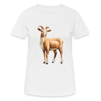 Ziegen Ziege - Frauen T-Shirt atmungsaktiv - Weiß - Vorne - AI Model Female 172 dark (172cm)