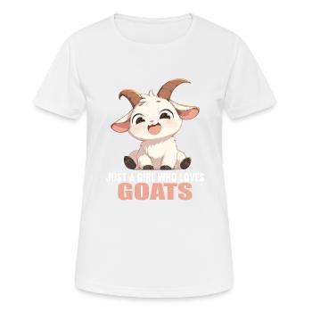 Ziegen Ziege - Frauen T-Shirt atmungsaktiv - Weiß - Vorne - AI Model Female 172 dark (172cm)