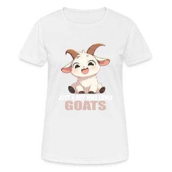 Ziegen Ziege - Frauen T-Shirt atmungsaktiv - Weiß - Vorne - AI Model Female 172 dark (172cm)