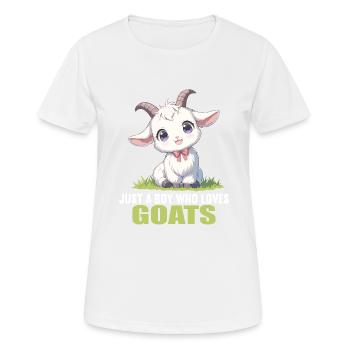 Ziegen Ziege - Frauen T-Shirt atmungsaktiv - Weiß - Vorne - AI Model Female 172 dark (172cm)