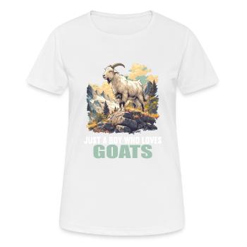 Ziegen Ziege - Frauen T-Shirt atmungsaktiv - Weiß - Vorne - AI Model Female 172 dark (172cm)