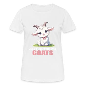 Ziegen Ziege - Frauen T-Shirt atmungsaktiv - Weiß - Vorne - AI Model Female 172 dark (172cm)