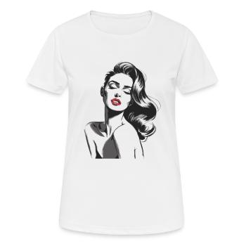 Drawing of a pretty woman - Women's Breathable T-Shirt - white - Front - AI Model Female 172 dark (172cm)