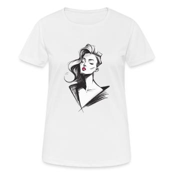Drawing of a pretty woman - Women's Breathable T-Shirt - white - Front - AI Model Female 172 dark (172cm)