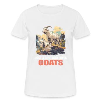 Ziegen Ziege - Frauen T-Shirt atmungsaktiv - Weiß - Vorne - AI Model Female 172 dark (172cm)