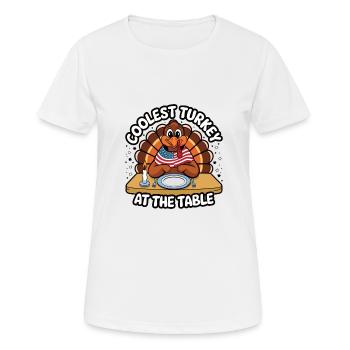 Dinde drôle de Thanksgiving - T-shirt respirant Femme - blanc - Devant - AI Model Female 172 dark (172cm)
