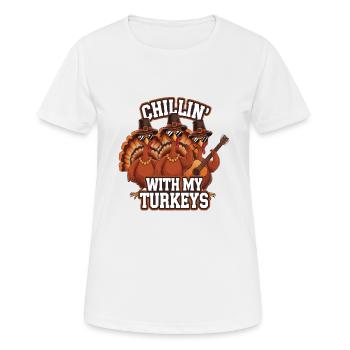 Dinde drôle de Thanksgiving - T-shirt respirant Femme - blanc - Devant - AI Model Female 172 dark (172cm)