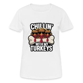 Lustiger Thanksgiving Truthahn - Frauen T-Shirt atmungsaktiv - Weiß - Vorne - AI Model Female 172 dark (172cm)