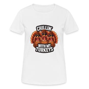 Lustiger Thanksgiving Truthahn - Frauen T-Shirt atmungsaktiv - Weiß - Vorne - AI Model Female 172 dark (172cm)
