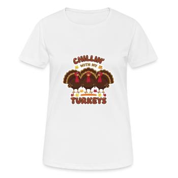 Dinde drôle de Thanksgiving - T-shirt respirant Femme - blanc - Devant - AI Model Female 172 dark (172cm)