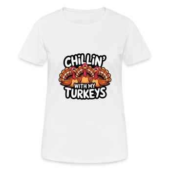 Dinde drôle de Thanksgiving - T-shirt respirant Femme - blanc - Devant - AI Model Female 172 dark (172cm)