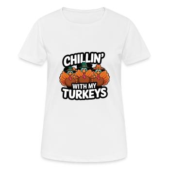 Dinde drôle de Thanksgiving - T-shirt respirant Femme - blanc - Devant - AI Model Female 172 dark (172cm)