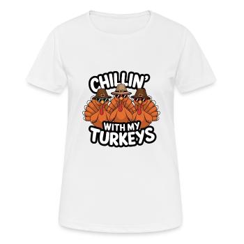 Lustiger Thanksgiving Truthahn - Frauen T-Shirt atmungsaktiv - Weiß - Vorne - AI Model Female 172 dark (172cm)