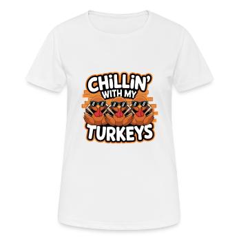 Dinde drôle de Thanksgiving - T-shirt respirant Femme - blanc - Devant - AI Model Female 172 dark (172cm)