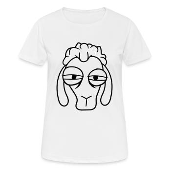 mouton sceptique regard critique visage tête cool - T-shirt respirant Femme - blanc - Devant - AI Model Female 172 dark (172cm)