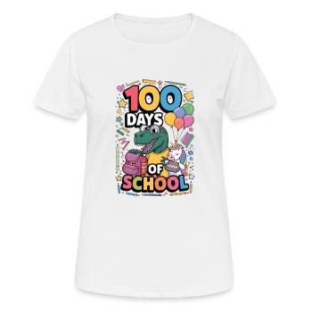 100e jour d’école 100 jour d’école des enfants - T-shirt respirant Femme - blanc - Devant - AI Model Female 172 dark (172cm)
