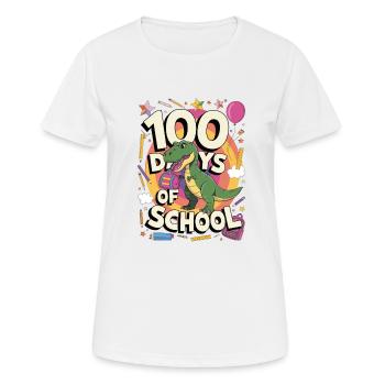 100e jour d’école 100 jour d’école des enfants - T-shirt respirant Femme - blanc - Devant - AI Model Female 172 dark (172cm)