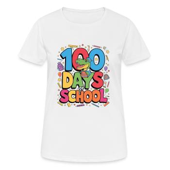 100e jour d’école 100 jour d’école des enfants - T-shirt respirant Femme - blanc - Devant - AI Model Female 172 dark (172cm)