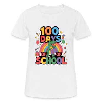 100e jour d’école 100 jour d’école des enfants - T-shirt respirant Femme - blanc - Devant - AI Model Female 172 dark (172cm)