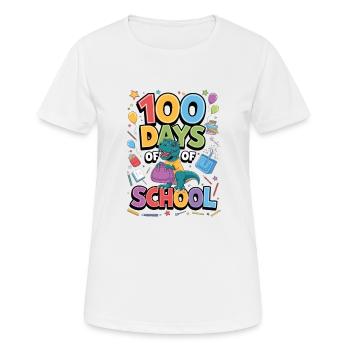 100e jour d’école 100 jour d’école des enfants - T-shirt respirant Femme - blanc - Devant - AI Model Female 172 dark (172cm)