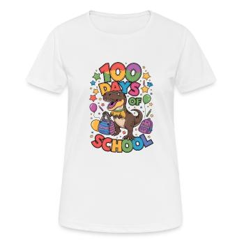 100e jour d’école 100 jour d’école des enfants - T-shirt respirant Femme - blanc - Devant - AI Model Female 172 dark (172cm)