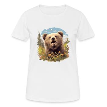 Grizzlis Ours grizzly - T-shirt respirant Femme - blanc - Devant - AI Model Female 172 dark (172cm)