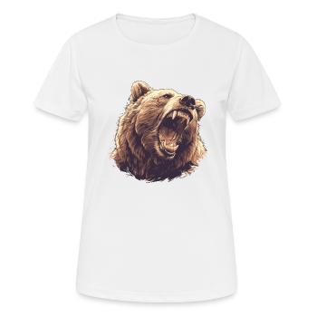 Grizzlis Ours grizzly - T-shirt respirant Femme - blanc - Devant - AI Model Female 172 dark (172cm)