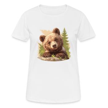 Grizzlis Ours grizzly - T-shirt respirant Femme - blanc - Devant - AI Model Female 172 dark (172cm)