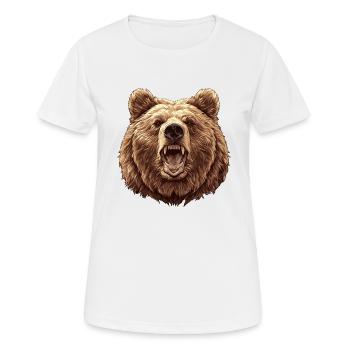 Grizzlis Ours grizzly - T-shirt respirant Femme - blanc - Devant - AI Model Female 172 dark (172cm)