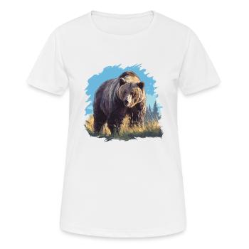 Grizzlis Ours grizzly - T-shirt respirant Femme - blanc - Devant - AI Model Female 172 dark (172cm)